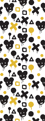 Modern roller blind Black and yellow patterns