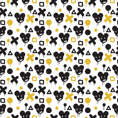 Modern roller blind Black and yellow patterns
