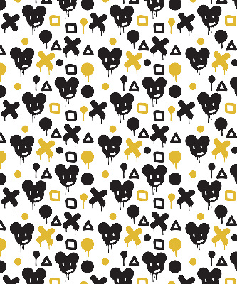 Modern roller blind Black and yellow patterns