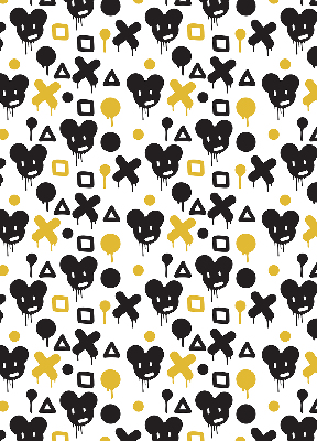 Modern roller blind Black and yellow patterns