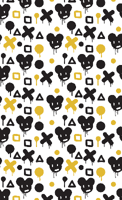 Modern roller blind Black and yellow patterns