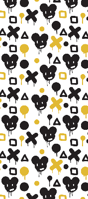 Modern roller blind Black and yellow patterns