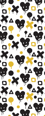 Modern roller blind Black and yellow patterns