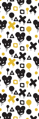 Modern roller blind Black and yellow patterns