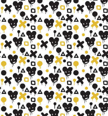 Modern roller blind Black and yellow patterns
