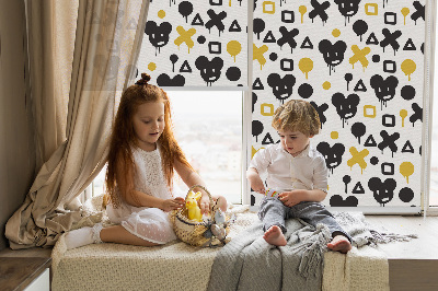 Modern roller blind Black and yellow patterns