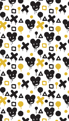 Modern roller blind Black and yellow patterns