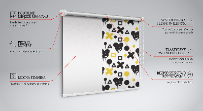 Modern roller blind Black and yellow patterns