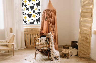 Modern roller blind Black and yellow patterns
