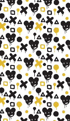 Modern roller blind Black and yellow patterns