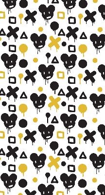 Modern roller blind Black and yellow patterns