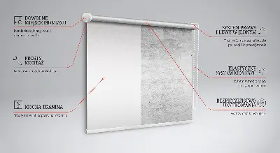 Roller blind for large window in gray texture