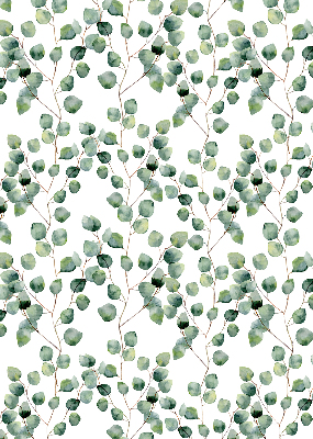 Fabric roller blind with a leaves from the branches pattern