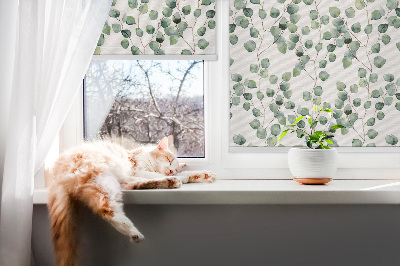 Fabric roller blind Leaves from the branches