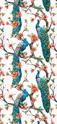 Modern roller blind Peacock on a branch