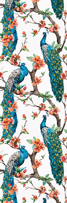 Modern roller blind Peacock on a branch