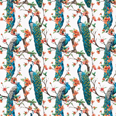 Modern roller blind Peacock on a branch