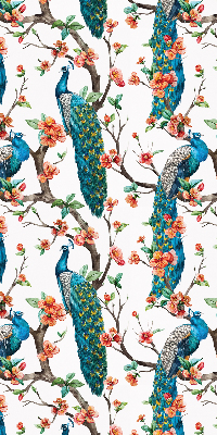 Modern roller blind Peacock on a branch