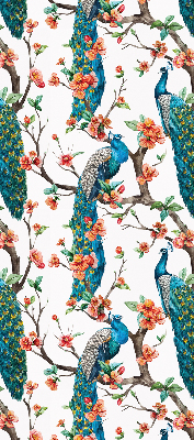 Modern roller blind Peacock on a branch