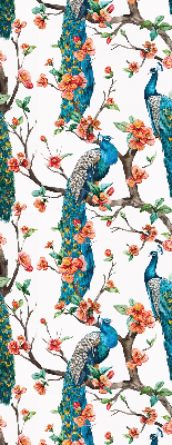 Modern roller blind Peacock on a branch