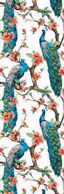 Modern roller blind Peacock on a branch