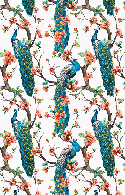Modern roller blind Peacock on a branch