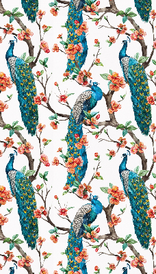 Modern roller blind Peacock on a branch