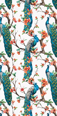 Modern roller blind Peacock on a branch