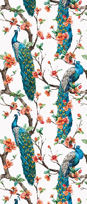 Modern roller blind Peacock on a branch