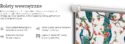 Modern roller blind Peacock on a branch