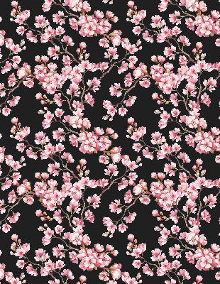 Roller blind for large window Flowers from the tree