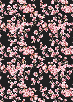 Roller blind for large window with floral tree print