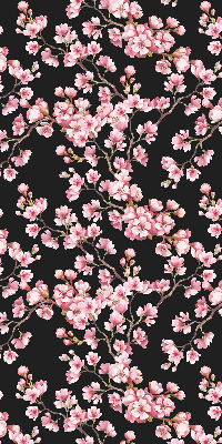 Roller blind for large window with floral tree print
