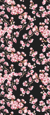 Roller blind for large window with floral tree print
