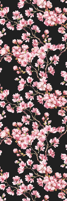 Roller blind for large window with floral tree print