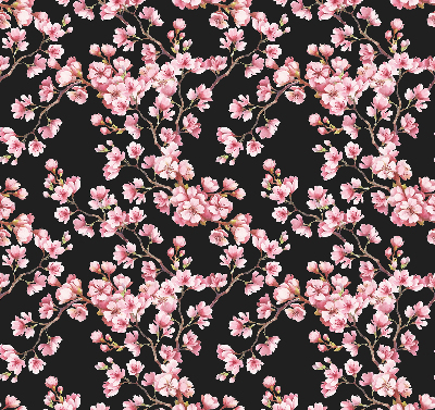 Roller blind for large window with floral tree print