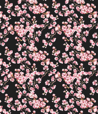 Roller blind for large window Flowers from the tree