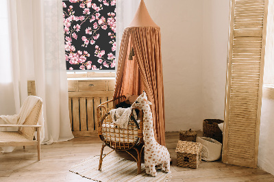 Roller blind for large window Flowers from the tree