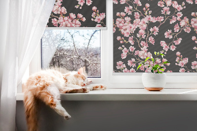 Roller blind for large window Flowers from the tree