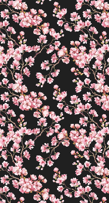 Roller blind for large window with floral tree print