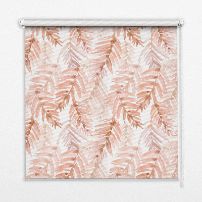 Fabric roller blind Pink leaves