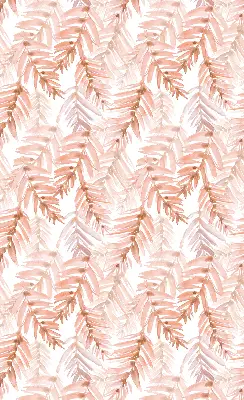 Fabric roller blind pink leaves pattern