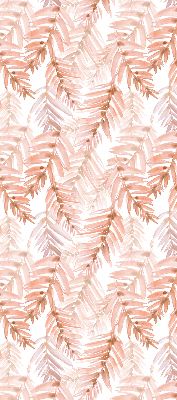 Fabric roller blind pink leaves pattern