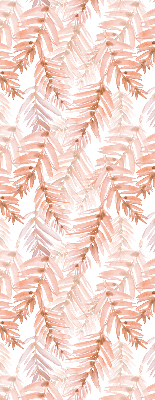 Fabric roller blind pink leaves pattern