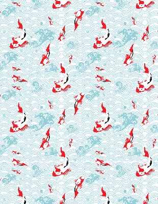 Modern roller blind fish in the water print