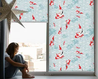 Modern roller blind fish in the water print