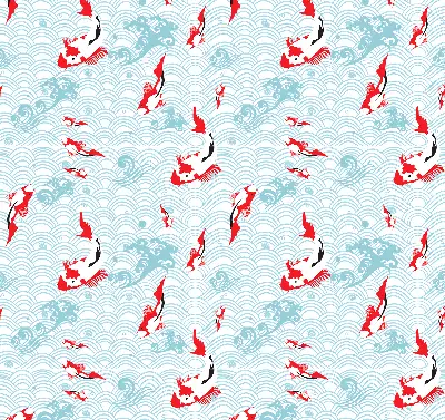 Modern roller blind fish in the water print