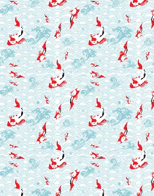 Modern roller blind fish in the water print