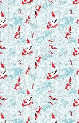 Modern roller blind fish in the water print