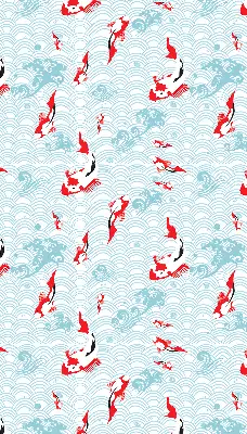 Modern roller blind fish in the water print